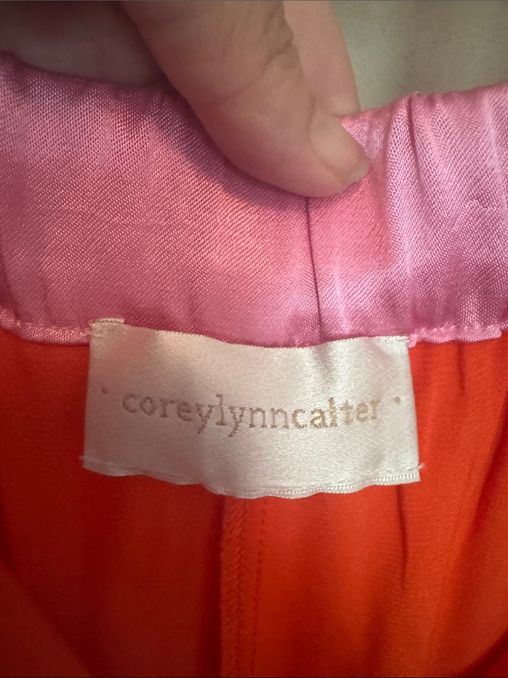 Anthropologie The Corey Lynn Carter Sam pants orange & pink worn to 1 event - Picture 8 of 9